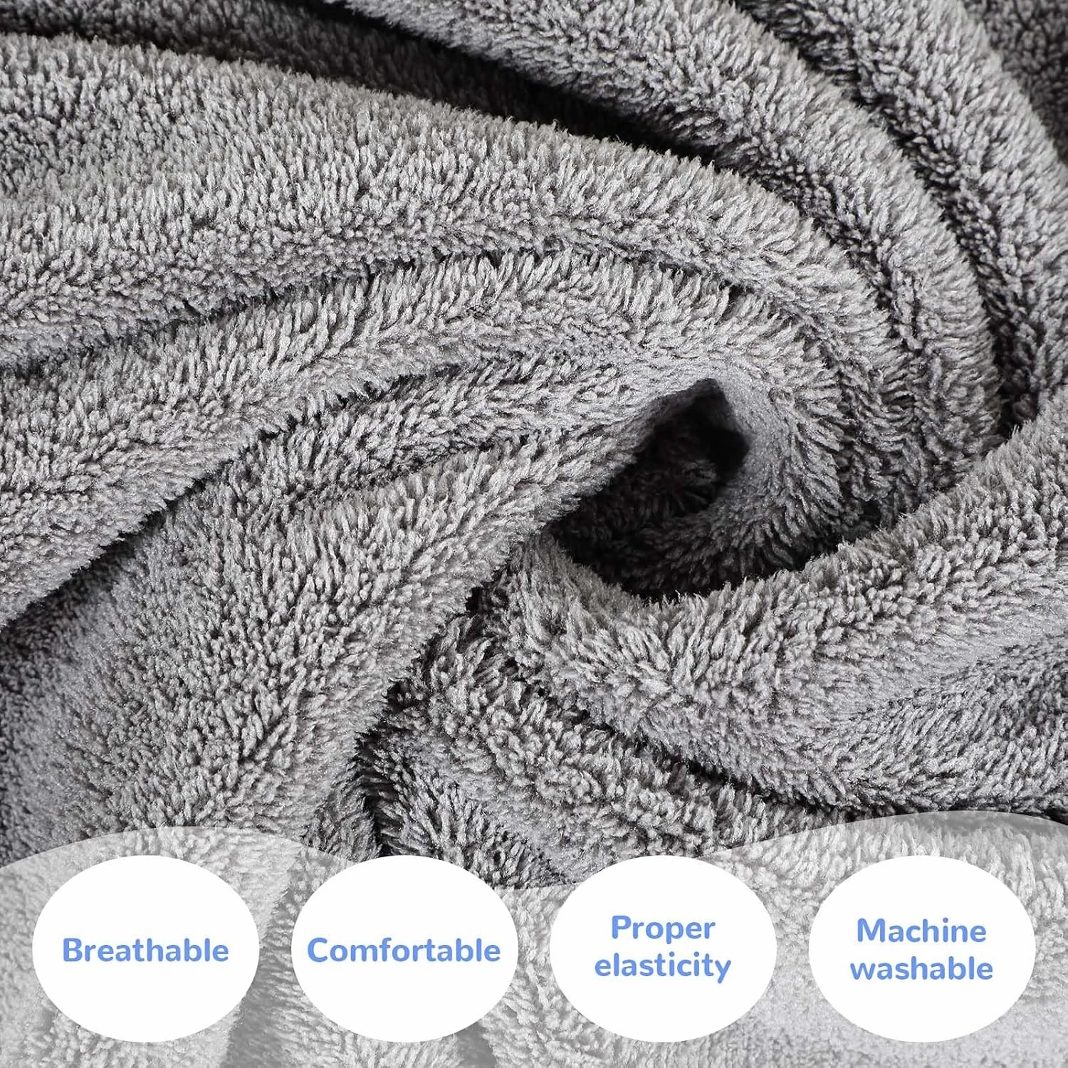 Cuffbow 3 Pcs Towel Wrap for Women Spa Body Robe Full Length Female Bath Shower with Adjustable Closure Elastic Top Plush