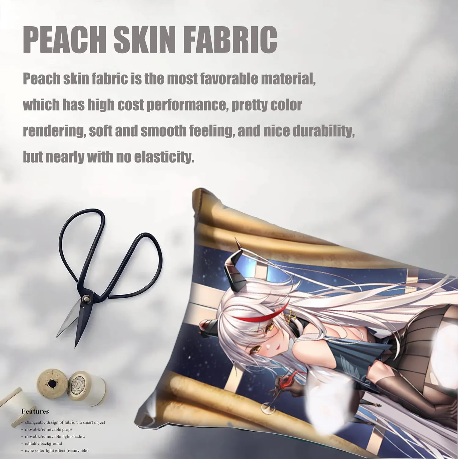 Dakimakura Anime Azur Lane Hugging Body Pillow Case, 19""x59"" Throw Pillow Cover, Double-Sided Print Bedding Decorative Pillowcase (KMS Ägir), FA11K