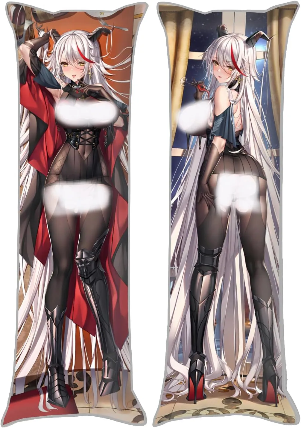 Dakimakura Anime Azur Lane Hugging Body Pillow Case, 19""x59"" Throw Pillow Cover, Double-Sided Print Bedding Decorative Pillowcase (KMS Ägir), FA11K