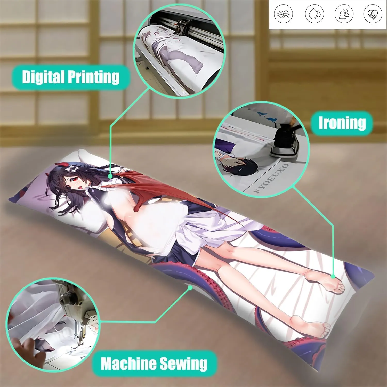 Dakimakura Anime Azur Lane Hugging Body Pillow Case, 19""x59"" Throw Pillow Cover, Double-Sided Print Bedding Decorative Pillowcase (Royal Fortune), FA11K