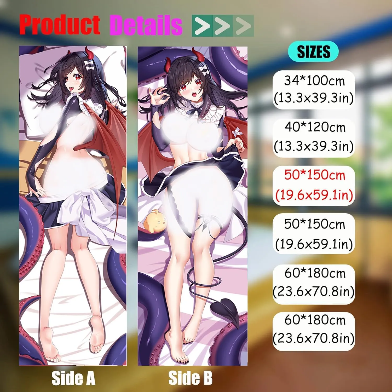 Dakimakura Anime Azur Lane Hugging Body Pillow Case, 19""x59"" Throw Pillow Cover, Double-Sided Print Bedding Decorative Pillowcase (Royal Fortune), FA11K
