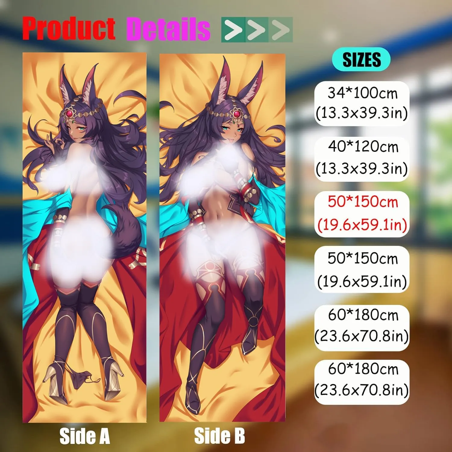 Dakimakura Anime Fate Hugging Body Pillow Case, 19""x59"" Throw Pillow Cover, Double-Sided Print Bedding Decorative Pillowcase (Queen of Sheba)