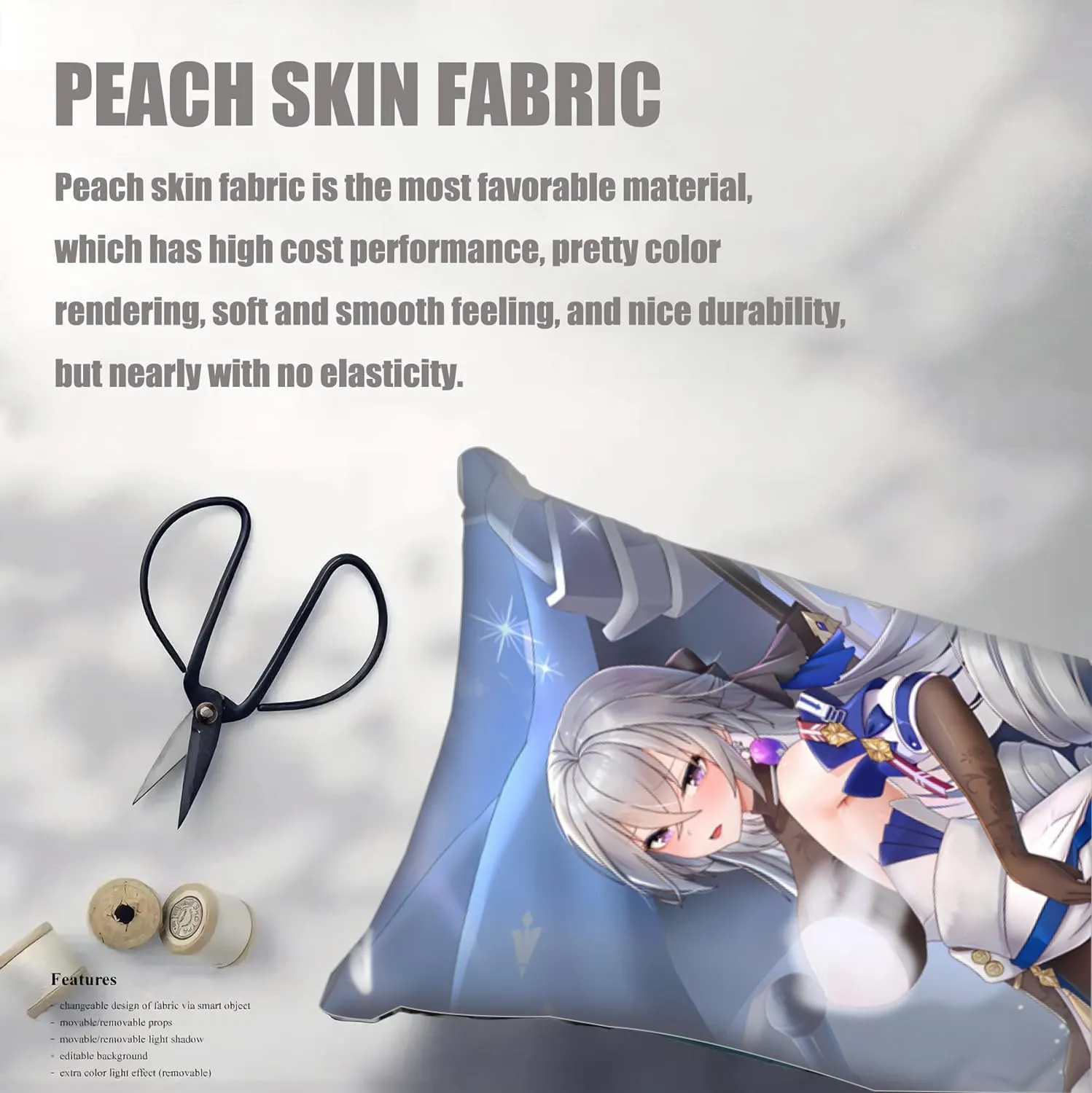 Dakimakura Anime Honkai: Star Rail Hugging Body Pillow Case, 19""x59"" Throw Pillow Cover, Double-Sided Print Bedding Decorative Pillowcase (Bronya), FA09K