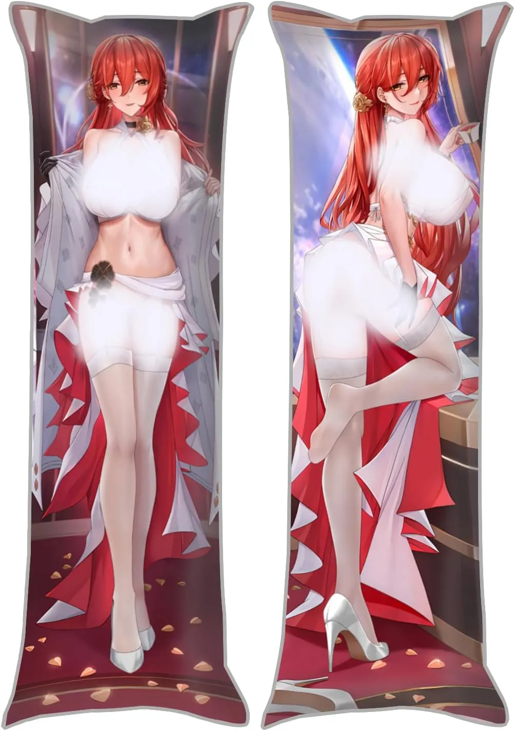 Dakimakura Anime Honkai: Star Rail Hugging Body Pillow Case, 19""x59"" Throw Pillow Cover, Double-Sided Print Bedding Decorative Pillowcase (Himeko), FA09K