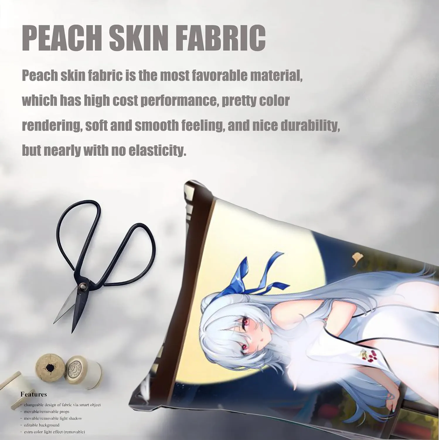Dakimakura Anime Honkai: Star Rail Hugging Body Pillow Case, 19""x59"" Throw Pillow Cover, Double-Sided Print Bedding Decorative Pillowcase (Jingliu), FA09K