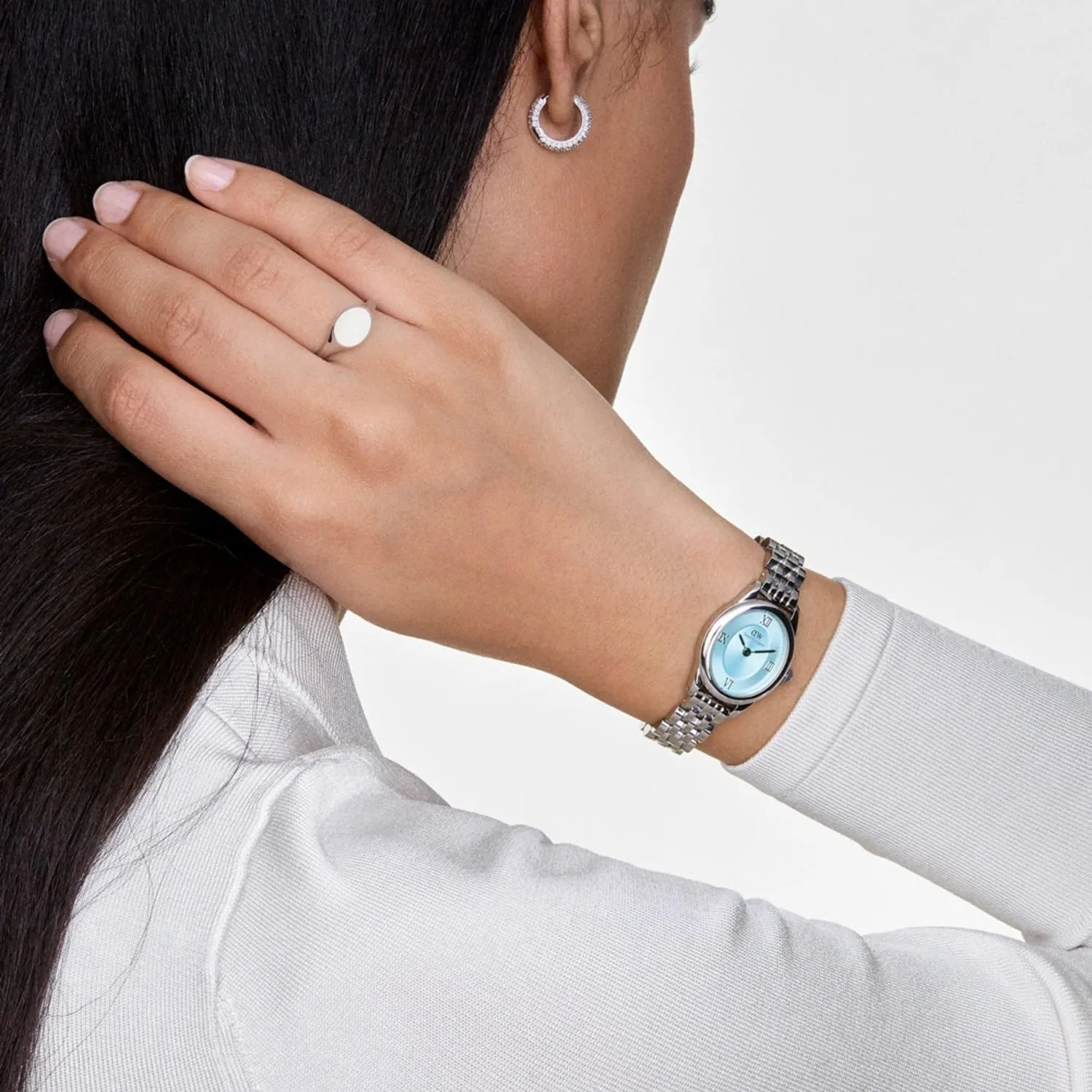 Daniel Wellington Ophelia Mini Women’s Watch - 25.5x22mm Case, Japanese Quartz Movement, 316L Stainless Steel Link Strap, Water Resistant, Bracelet Wrist Watch for Women