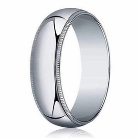 Designer 5 mm Traditional Fit Milgrain 10K White Gold Wedding Band
