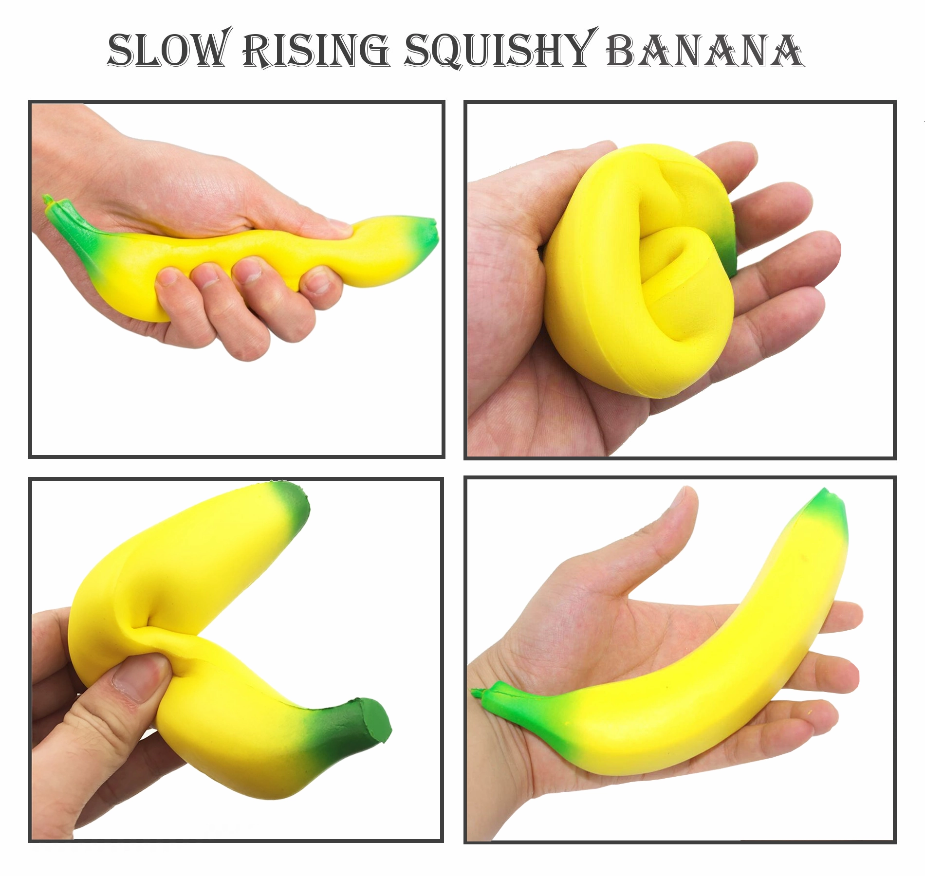Desire Deluxe - Squishies Pack Slow Rising Squishy Toys Scented Squishy Squeeze Toy for Kids -Peach Banana Pineapple