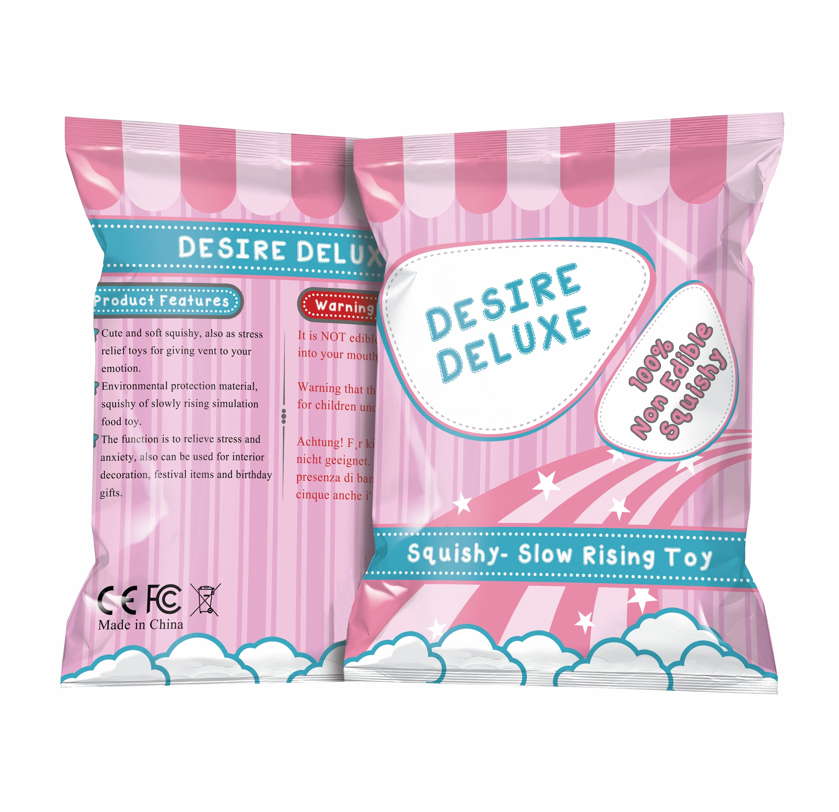 Desire Deluxe - Squishies Pack Slow Rising Squishy Toys Scented Squishy Squeeze Toy for Kids -Peach Banana Pineapple