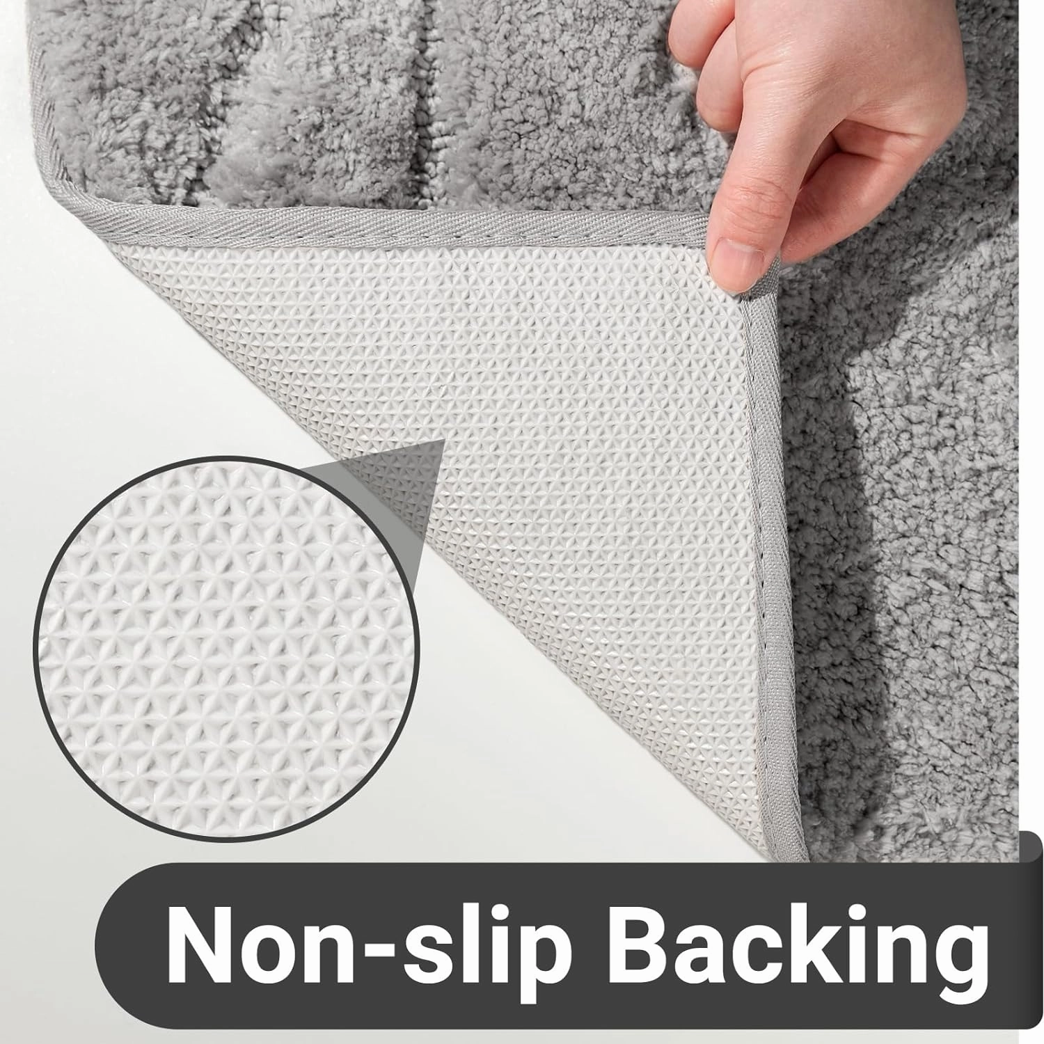 DEXDE Bathroom Rugs Mat Runner 24 x 60 Inch, Light Gray Bath Rugs Extra Long Non-Slip Machine Wash Dry Bath Mats Large Soft and Absorbent Microfiber Carpet for Bathroom Floor, Tub and Shower