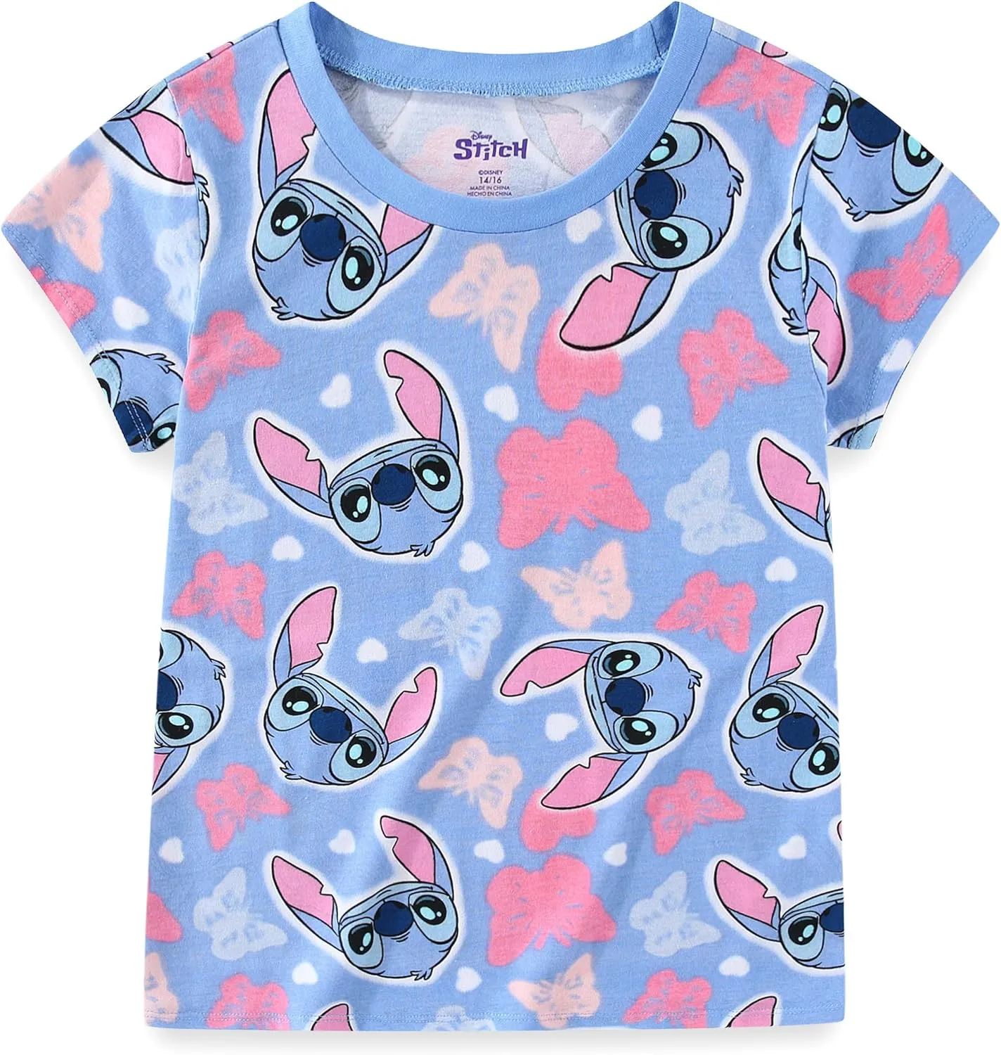 Disney Lilo & Stitch Girls 2 Pack Short Sleeve T-Shirt for Big Kids