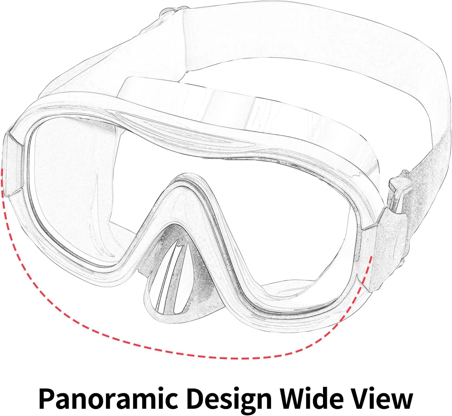 Diving Mask , Professional Anti-Fog Snorkel Goggles, Anti-Leak Swim Mask with Soft Adjustable Strap & Mesh Bag, Earplug