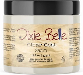 Dixie Belle Paint Company | Satin Clear Coat (16oz) | Satin Finish Polyacrylic Topcoat | Chalk-Friendly Furniture Paint Finish