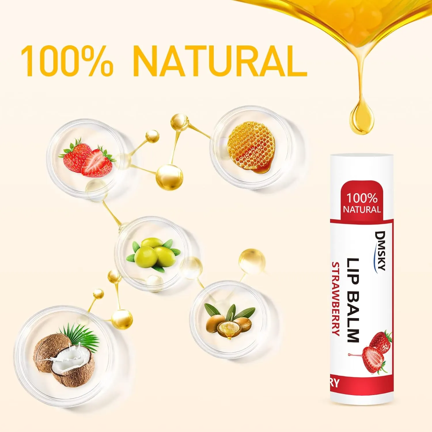 DMSKY 60 Pack Lip Balm, Natural Lip Balm Bulk with Vitamin E and Coconut Oil, Moisturizing Lip Balm for Chapped Lips, Bulk Lip Balm for Women-12 Flavors