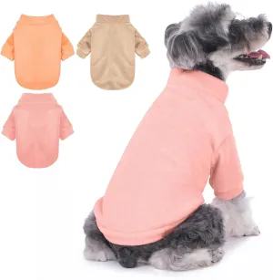 Dog Sweater, 3 Pack Dog Sweaters for Small Dogs Girl Boy, Ultra Soft Warm Puppy Clothes Dog Coat for Winter (Peach Lt Camel Pink, X-Large)