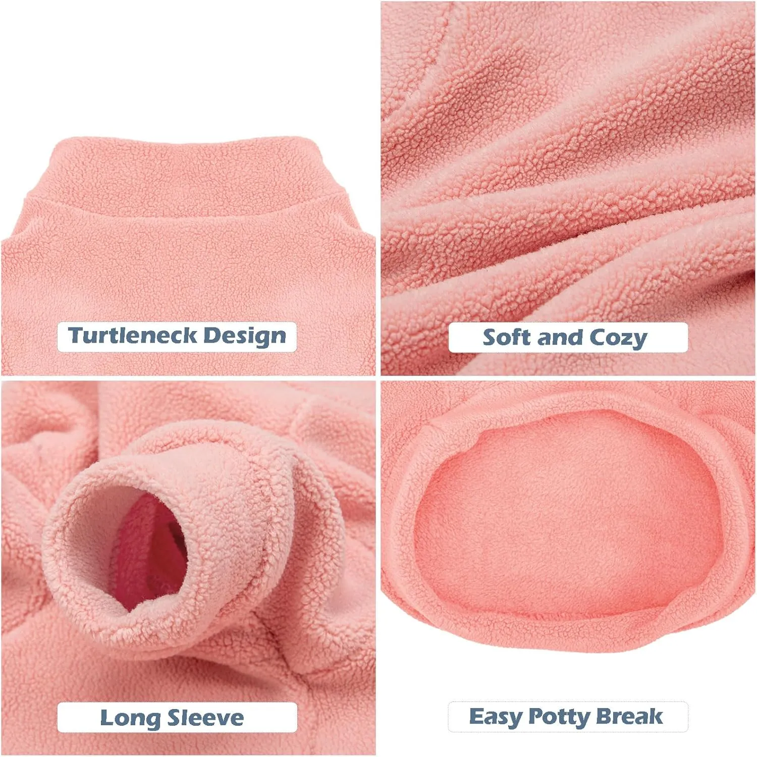 Dog Sweater, 3 Pack Dog Sweaters for Small Dogs Girl Boy, Ultra Soft Warm Puppy Clothes Dog Coat for Winter (Peach Lt Camel Pink, X-Large)