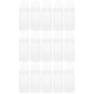 DOITOOL 15 Pcs Newborn Disposable Milk Bottles Babies Supple Milk Bottles Classic Clear Neck Bottles (White)