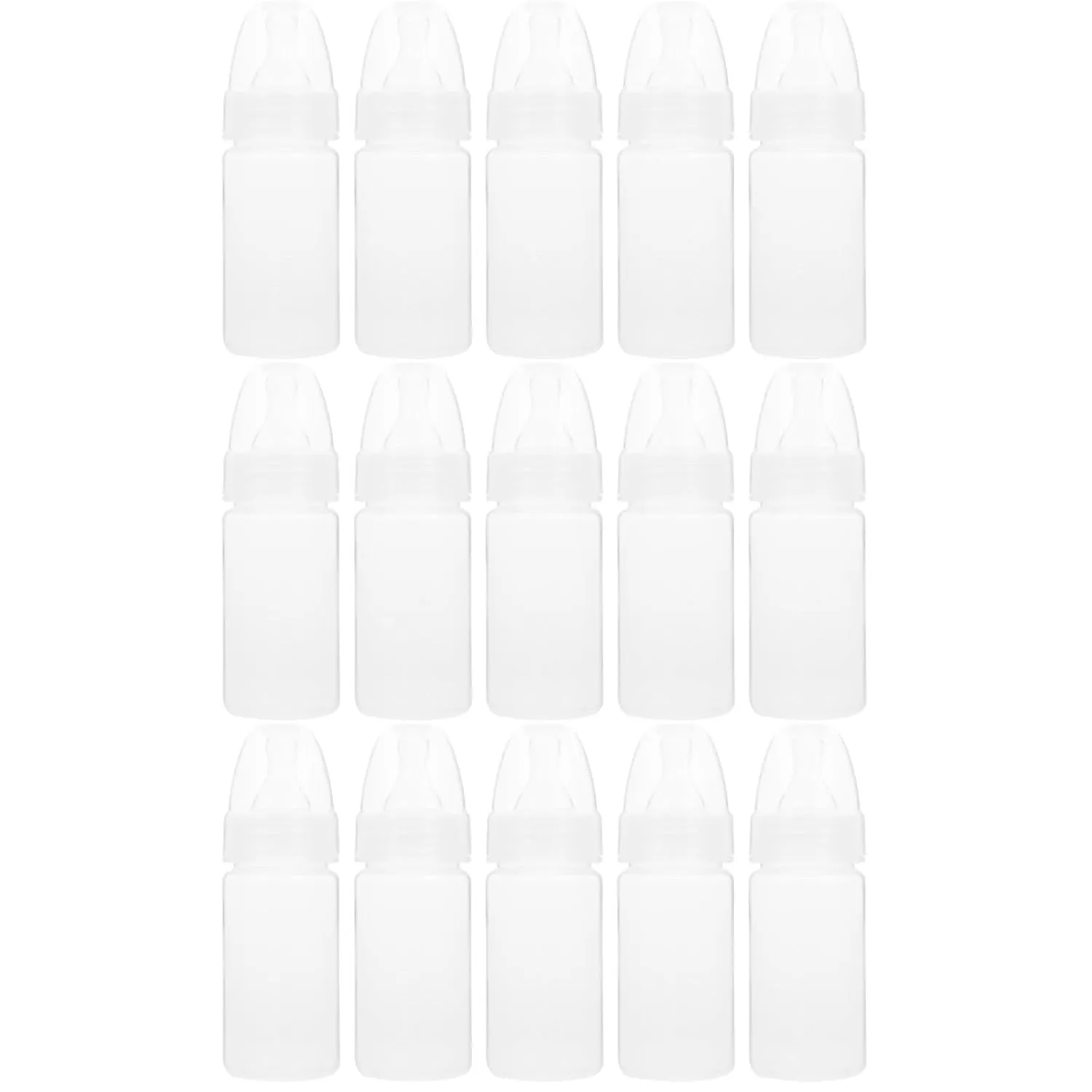 DOITOOL 15 Pcs Newborn Disposable Milk Bottles Babies Supple Milk Bottles Classic Clear Neck Bottles (White)