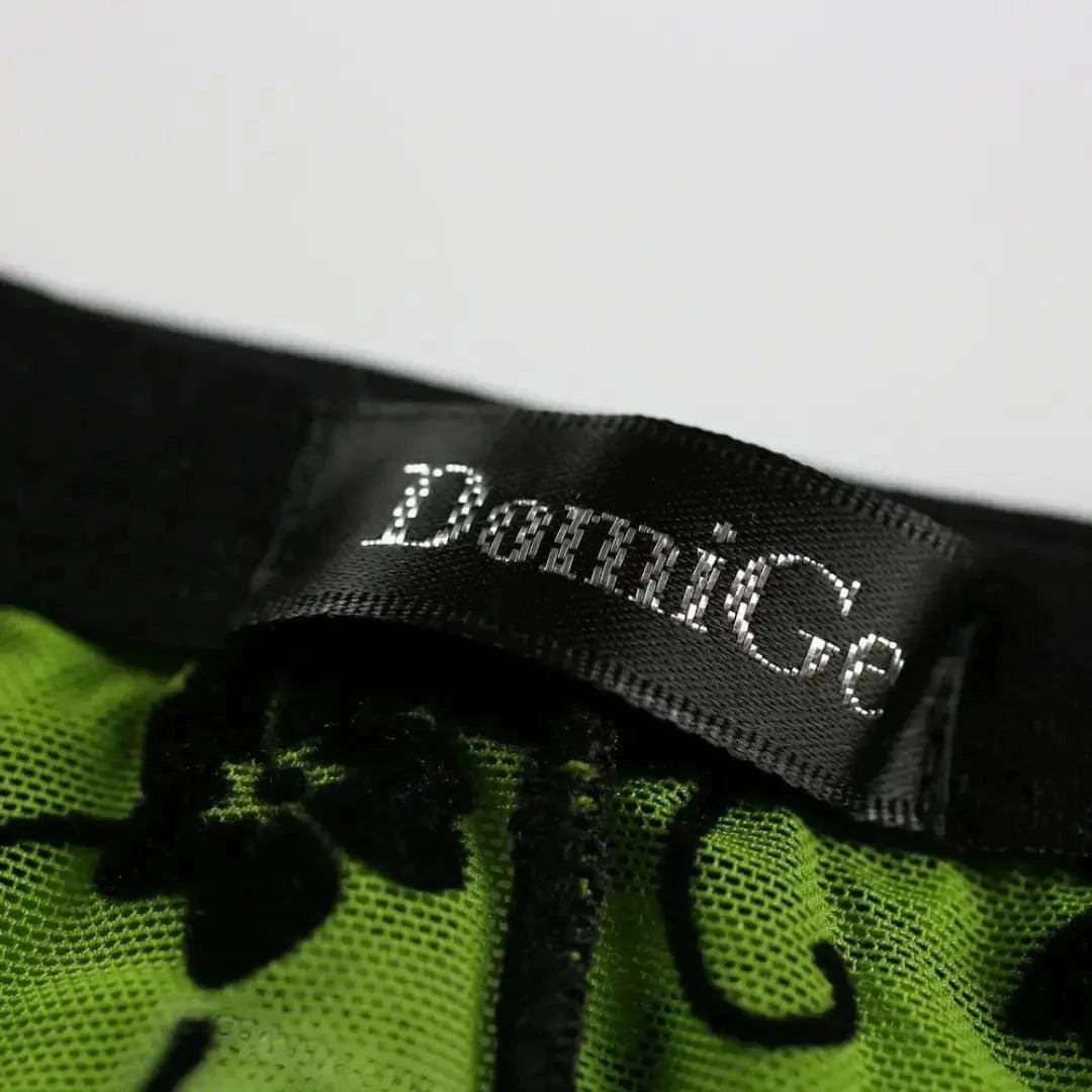 DomiGe Mesh Briefs Velvet Sheer Male Skulls Print Sexy Underwear