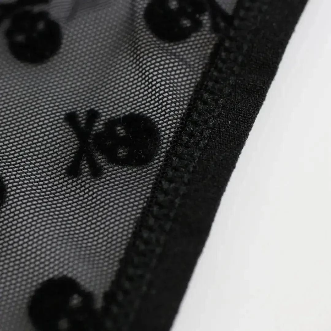 DomiGe Mesh Briefs Velvet Sheer Male Skulls Print Sexy Underwear