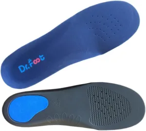 Dr. Foot Full Orthotics Shoe Insoles - Arch Support Inserts Correct Flat Feet, Over-Pronation, Fallen Arch (S - W6.5-8 | M5.5-7) Blue&Black