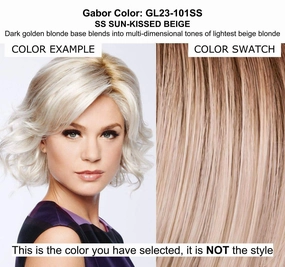 Dream Do Wig Color GL23-101SS SUN-KISSED BEIGE - Gabor Wigs 5" Curly Shag Full Volume Barrel Waves Flexlite Synthetic Lace Front Sculpted Cut Bundle MaxWigs Hairloss Booklet