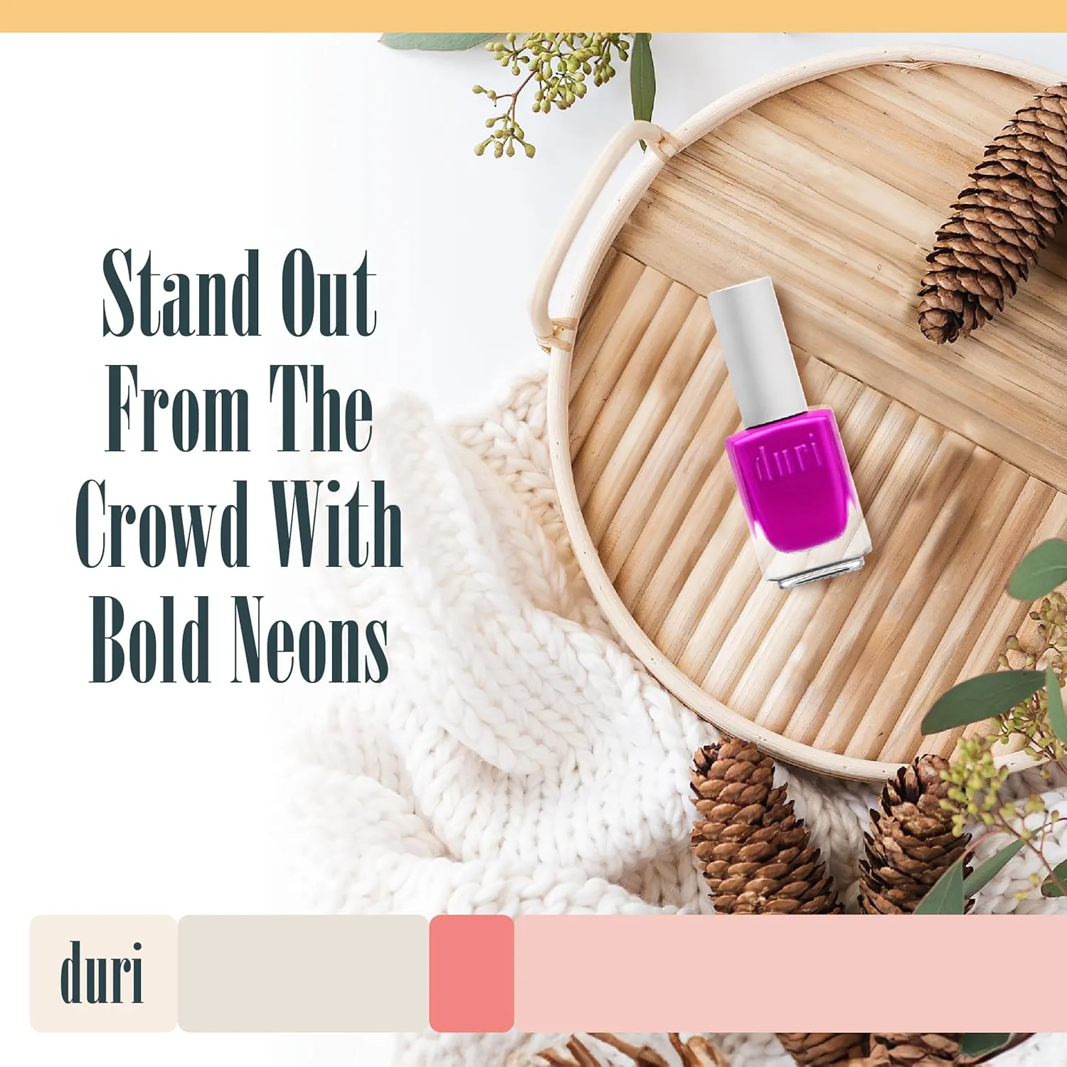 duri 791 Berry Margarita - Neon Purple Nail Polish, Semi Matte, Fast Drying, 0.45 Fl Oz