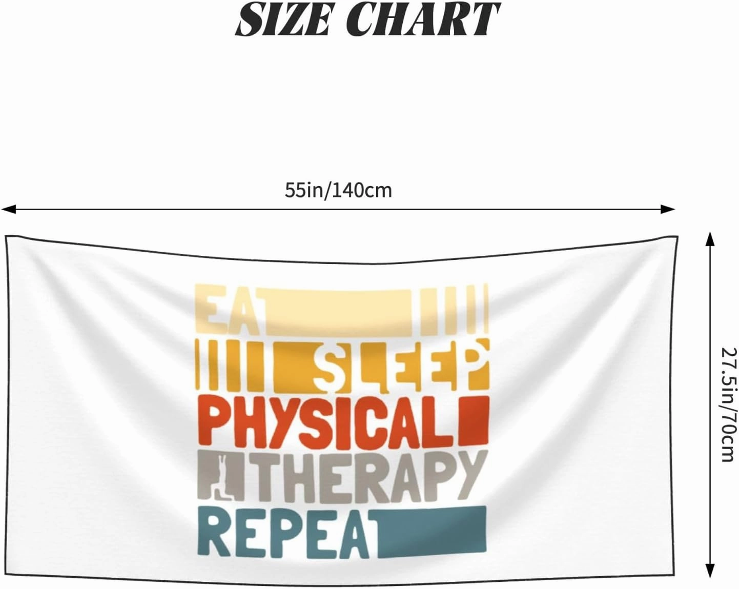 Eat Sleep Physical Therapy Large Beach Towel 27.5x55 Inches - Ultra Soft & Quick Dry, Lightweight Sand Towel for Pool, Travel, Summer | Bath Towel for Adults & Family