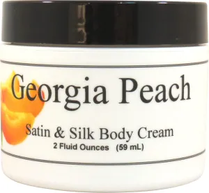 Eclectic Lady Georgia Peach Satin and Silk Cream, Body Cream, Body Lotion, 2 oz - Shea Butter, Aloe, Silk Amino Acids, Vitamin E, Phthalate-Free, Handcrafted in USA - Perfect For Women