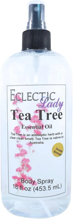 Eclectic Lady Tea Tree Body Spray, Double Strength, 16 ounces, Body Mist for Women with Clean, Light & Gentle Fragrance, Cologne with Soft, Subtle Aroma For Daily Use