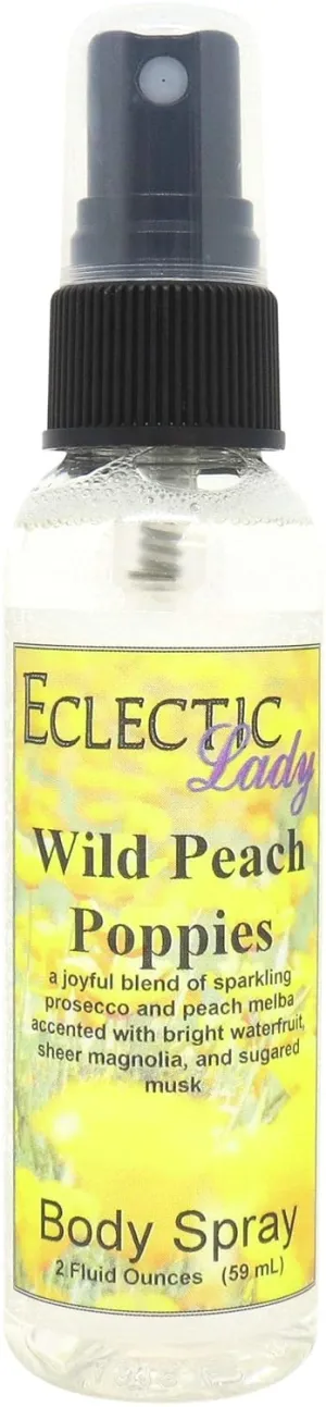 Eclectic Lady Wild Peach Poppies Body Spray, 8 ounces, Body Mist for Women with Clean, Light & Gentle Fragrance, Cologne with Soft, Subtle Aroma For Daily Use