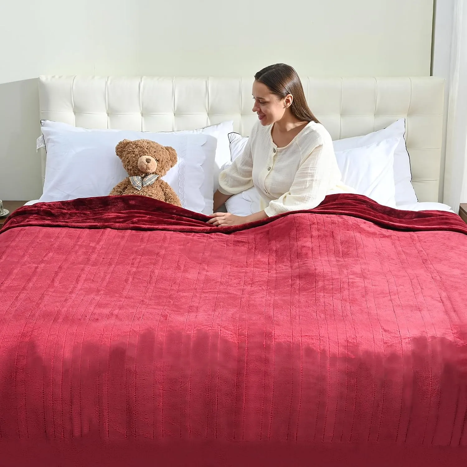 Electric Blanket Full Size, 77"x84" Heated Blankets with 10 Heat Settings & 0.5-12 Hours Adjustable Timer, Velvet Reversible Super Cozy, Overheat Protection, ETL Certified, Machine Washable