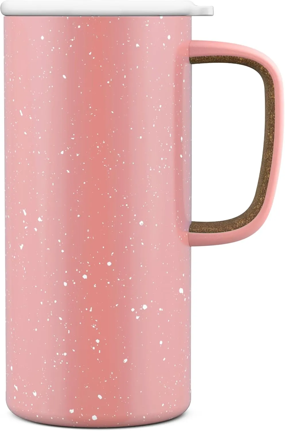 Ello Campy Vacuum Insulated Travel Mug with Leak-Proof Slider Lid and Comfy Carry Handle, Perfect for Coffee or Tea, BPA Free, Georgia Peach, 18oz