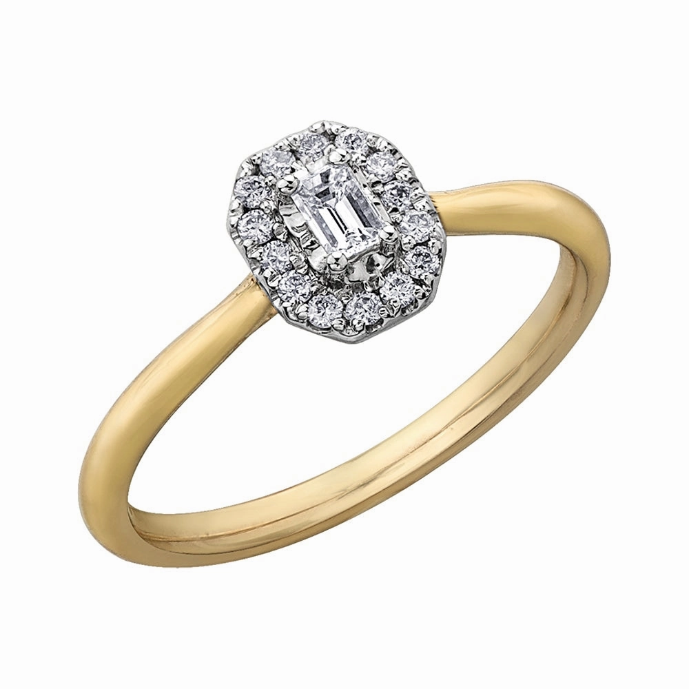 Emerald Cut Diamond Ring with Halo