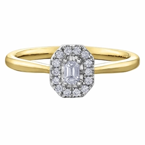 Emerald Cut Diamond Ring with Halo
