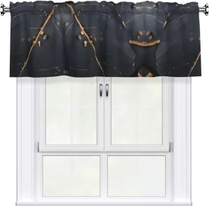 Enchanted Plant Leaves Print Light Filtering Valance Curtain 54x18, Rod Pocket Short Window Panel for Kitchen, Bath