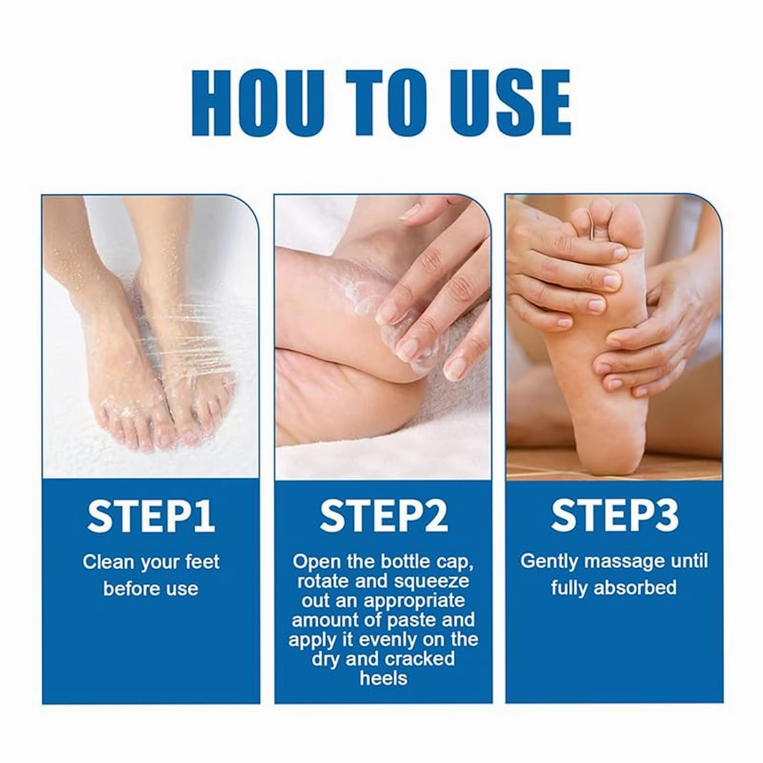 Equrhsa Foot Care Cream Cracked Feet,Eourhsa Crack Feet Prevention Stick,Cracked Heel Stick Balm,Heel Balm For Dry Crack FeetS,Anticrack Foot Cream Roll On,Hydrating And Anti-Cracking,Smoothing (A, 2)