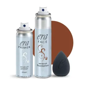 ERA Beauty Essentials Airbrush Makeup Collection (Era Face spray on Foundation - R10 Cocoa   Era Primer   Sponge)
