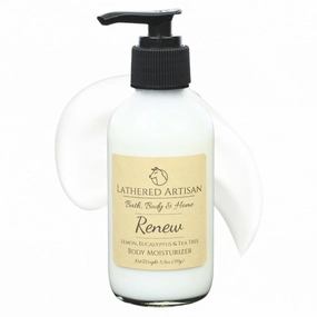 Eucalyptus, Lemon, Tea Tree | Renew | 100% Natural, Essential Oil Scented | Lightweight Aloe Vera Plant-Based Body Lotion, Moisturizer | Moisturizing, Hydrating, Soothing | All Skin Types (Renew)