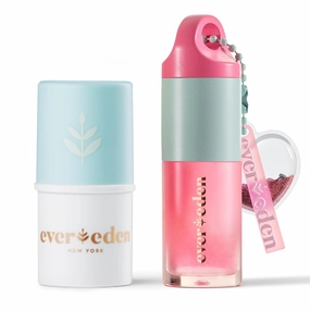 Evereden Baby & Kids Lip Care Set: Non-Toxic Lip Balm & Tinted Lip Gloss – Perfect Hydrating Base & Sakura Gloss for Soft Lips | Non-toxic and Fragrance Free Baby Lip Balm