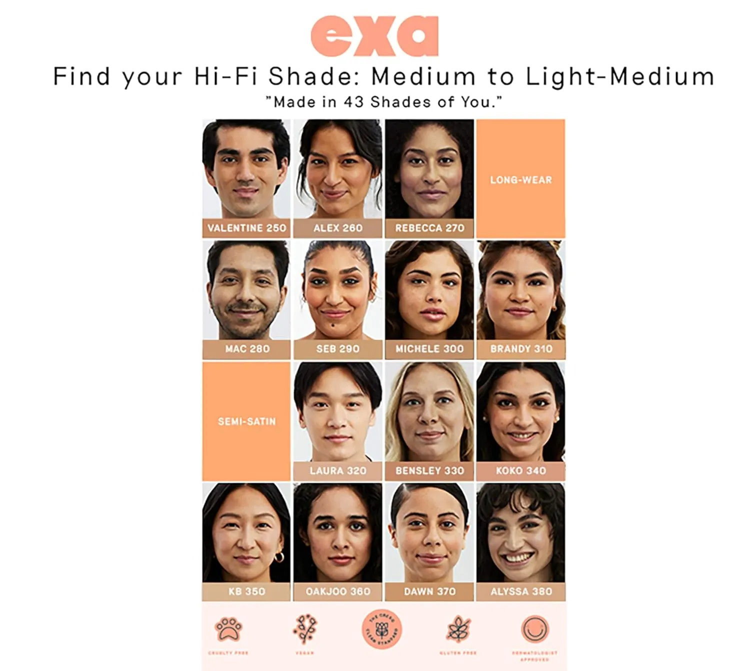 Exa Beauty - Natural High Fidelity Foundation | Clean, Vegan, Cruelty-Free Makeup (Laura 320)