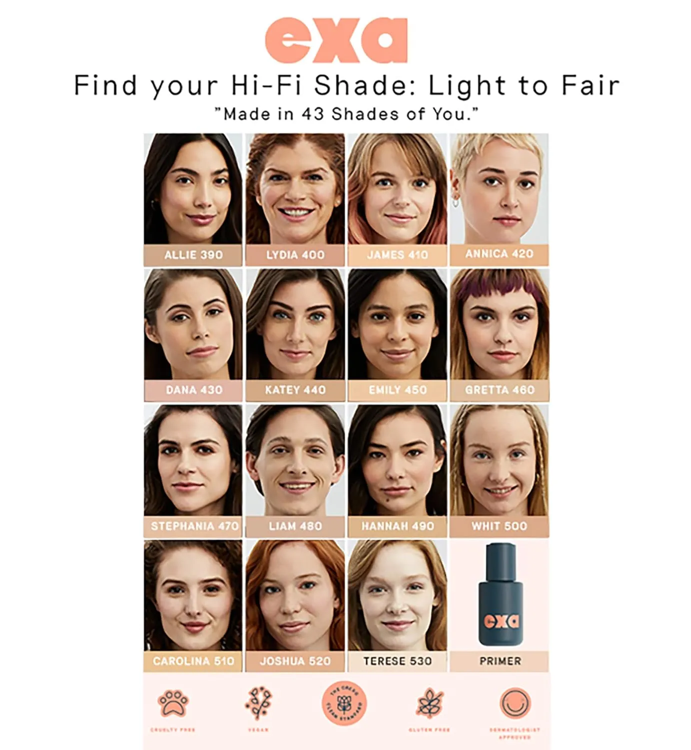 Exa Beauty - Natural High Fidelity Foundation | Clean, Vegan, Cruelty-Free Makeup (Laura 320)