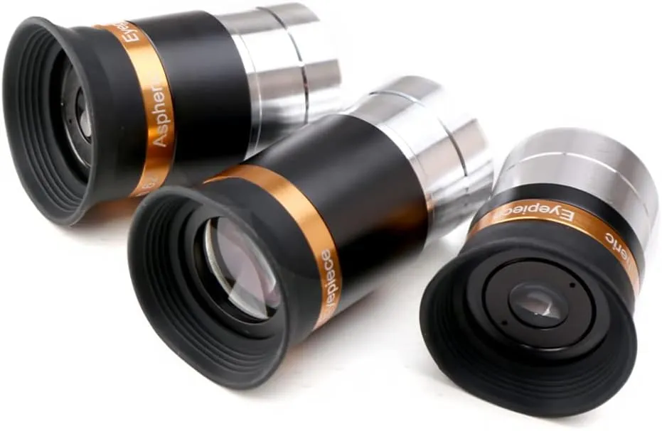Eyepiece Set Eyepiece for Telescope 62 °Wide Angle Aspheric Eyepiece - 1.25 inch Aspheric Eyepiece - The Upgraded Eyepiece Comes with a Soft Eyecup [4mm, 10mm, 23mm Eyepiece Set]