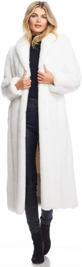 Fabulous-Furs Donna Salyers Mink Signature Full-Length Faux Fur Coat