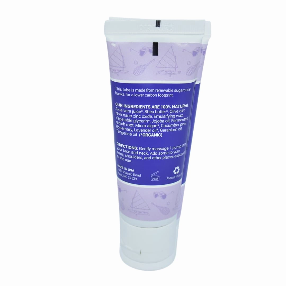 Face Moisturizer with SPF 12 Sun Protection (Lavender) | Reduces Redness & Prevents Sun Damage | 100% Natural with Organic Ingredients | Made for All Skin | 50ml