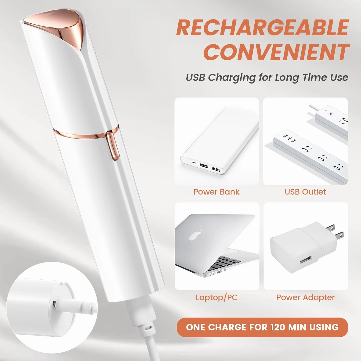 Facial Hair Remover for Women- as Seen on TV Painless Face Shaver -Mini Hair Remover, Electric Razor Shaver Portable Bikini Epilator for Lips, Chin(White 2 Heads)