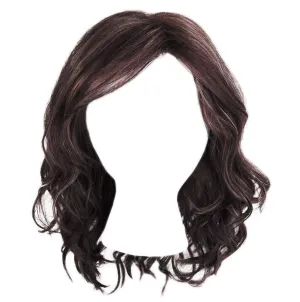 Fancy Chic Mid-Lenth Layered Tousled Bob Wig by Hairuwear, Average Cap - Dark Brown