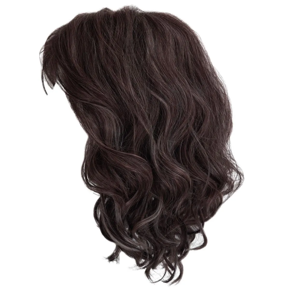 Fancy Chic Mid-Lenth Layered Tousled Bob Wig by Hairuwear, Average Cap - Dark Brown