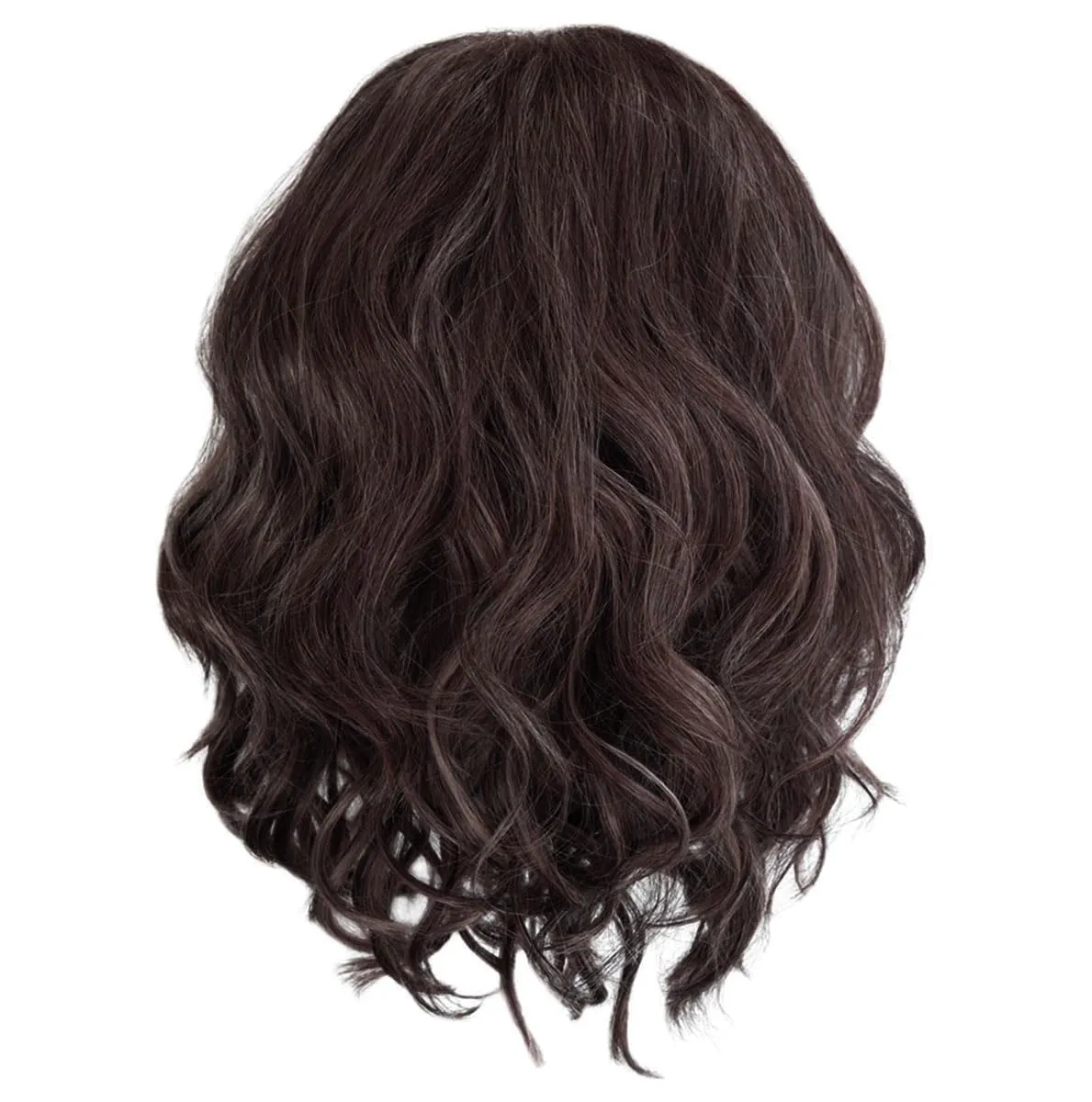 Fancy Chic Mid-Lenth Layered Tousled Bob Wig by Hairuwear, Average Cap - Dark Brown
