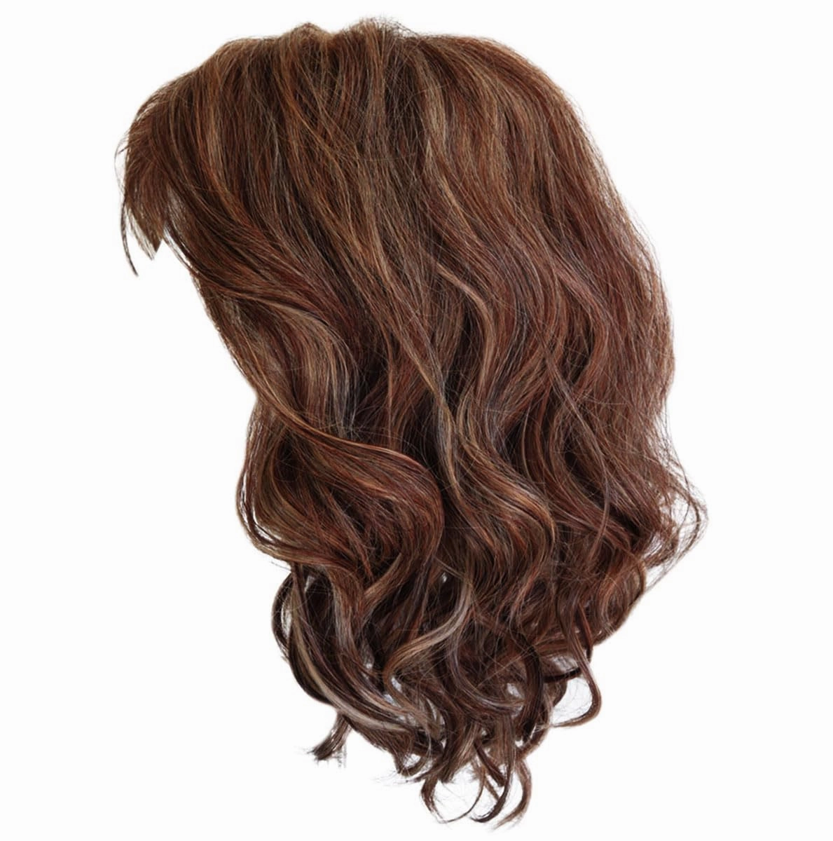 Fancy Chic Mid-Lenth Layered Tousled Bob Wig by Hairuwear, Average Cap - Medium Brown